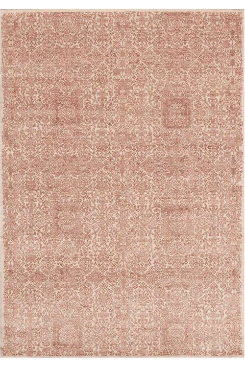 Neutral Light Brown Self-Patterned Handmade Rug