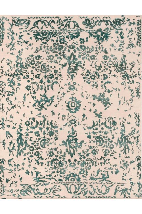 Olive Green Self Design Beauty Handmade Rug