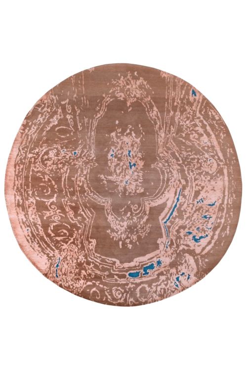 Vintage Neo-Classic Round Handknotted Area Rug