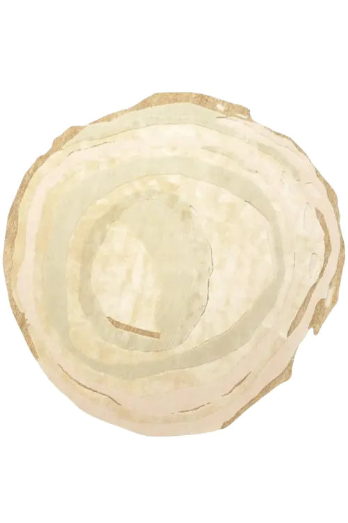 Circular Motion Beige Handknotted Carpet