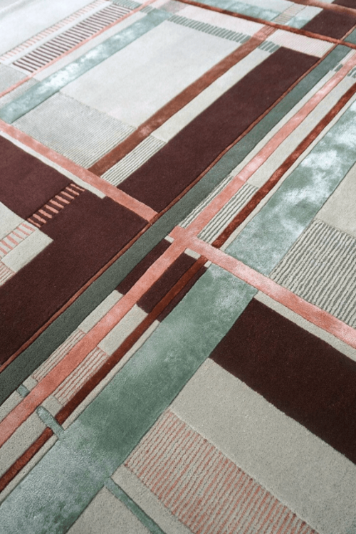 Hint of Salmon Pink Dual Striped Handmade Rug