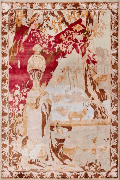 Pictorial Patterned Handkotted Rug