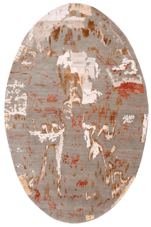 Manor Self Design Oval Handmade Area Rug