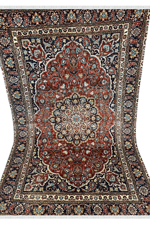 Rust Center Medallion Handknotted Area Rug