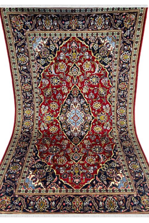 Laal Kashan Medallion Medium Handmade Rug