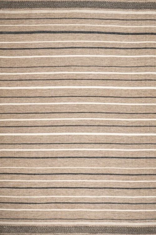 Sandy Striped Brown Handmade Outdoor Rug