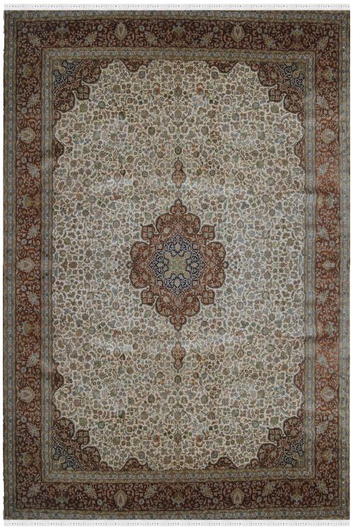 Kashan Pendulum Kashmir Silk Rug