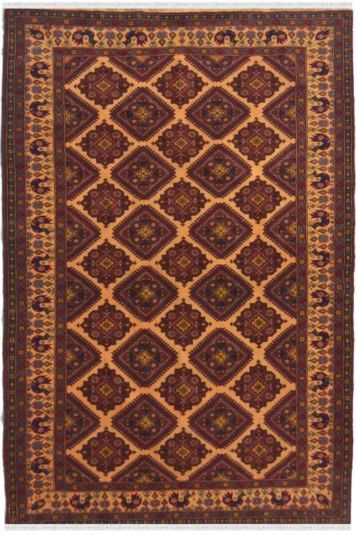 Brown Geometric Zig Zag Afghan rug