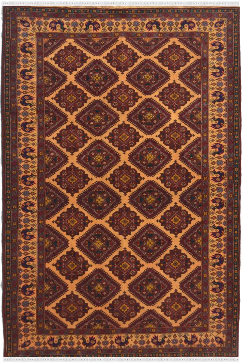 Brown Geometric Zig Zag Afghan rug