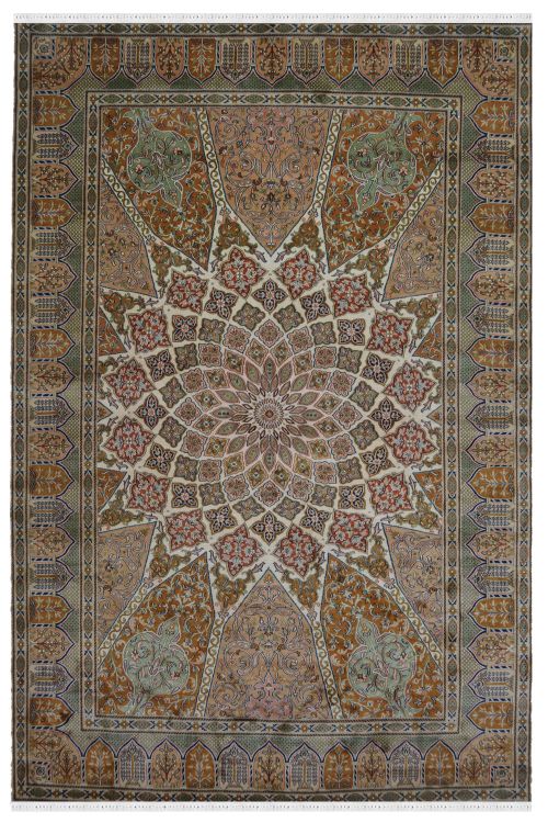 Nain Floral design Silk Rug