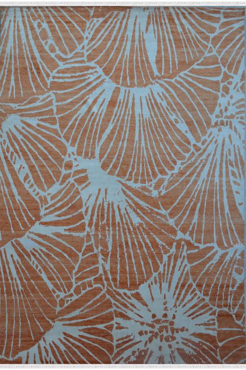 Abstract Orange Modern Area Rug