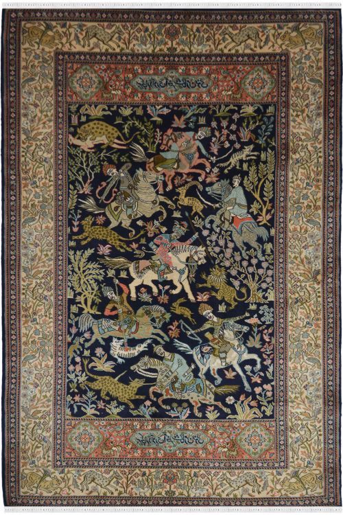Signature Chaar Ghoda Silk Wall Hanging Rug