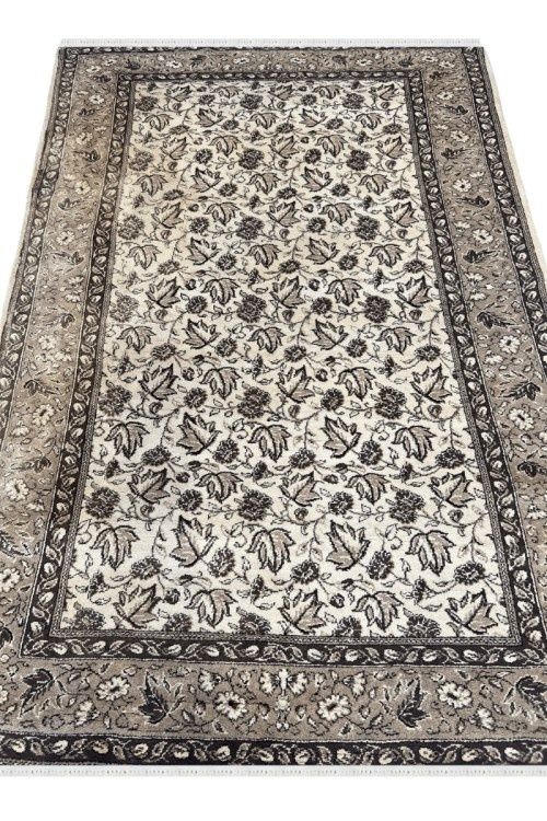 All Over Ivory Kashan Handknotted Rug