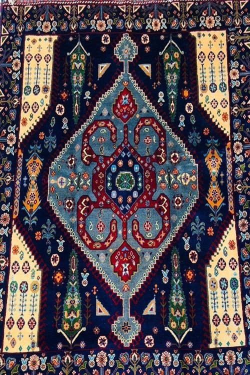 Cobalt Blue Handknotted Afghani Carpet