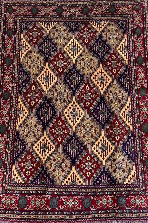 Diagonal Boxes Afghani Handmade Carpet