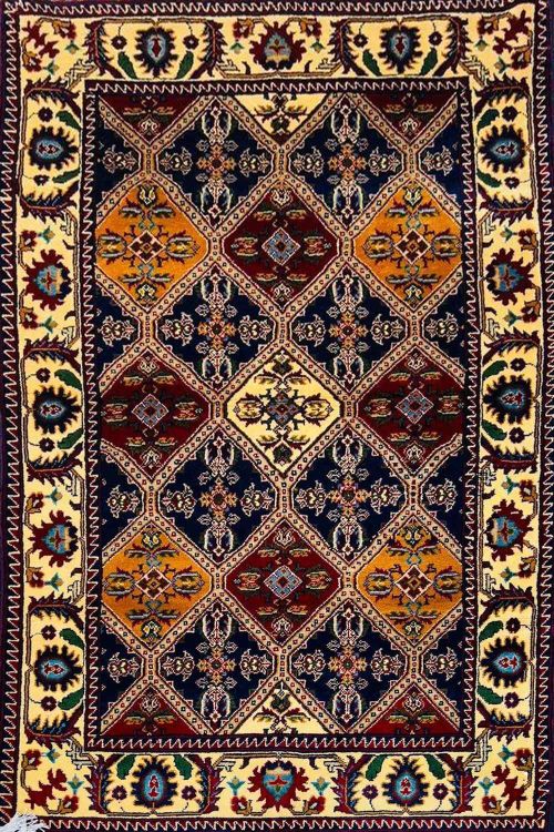 Multi-color Caucasian Afghani Handknotted Rug