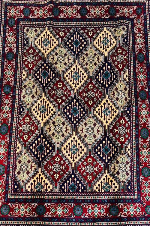 Diagonal Deux Afghani Handknotted Rug