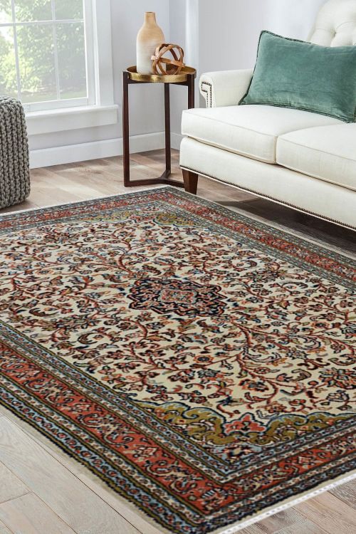 Floral Kashan Silk Handknotted Carpet