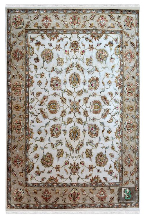 Shop Area Rugs online, Ivory kashan Cost Wool Carpet at best wool