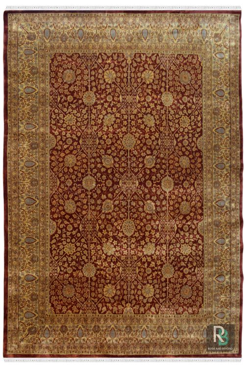 9 X 12 Laal Kashan Wool Rug