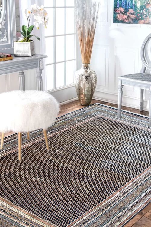 Snake Print Wool Area Rug