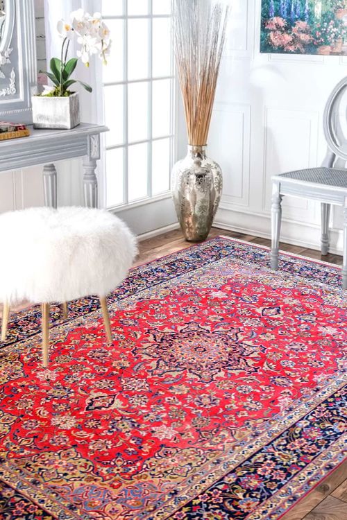 Laal Nain Kashan Wool Area Rug