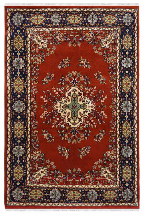 Center Diamond Kashan Wool Area Rug