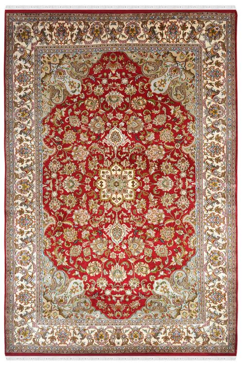 Persian Red Kashan Handknotted Area Rug