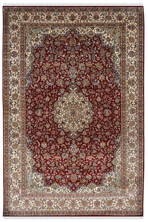 Bunch of Flowers Kashan Silk Rug