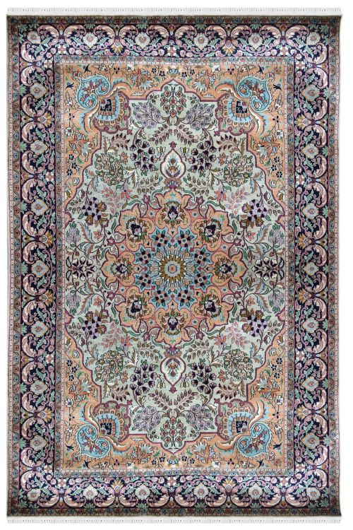 Bunch of flower bud Handknotted Silk Area Rug