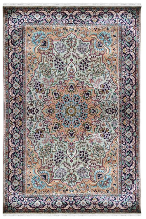 Bunch of flower bud Handknotted Silk Area Rug