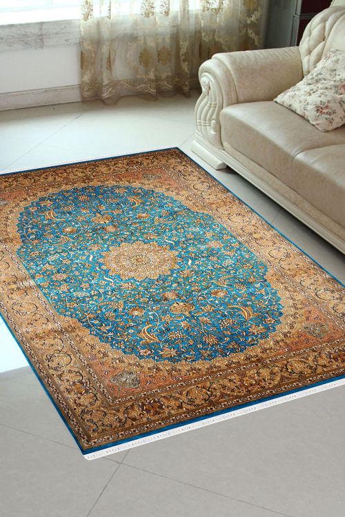 Turquoise Jewel Classic Hand knotted Silk Carpet