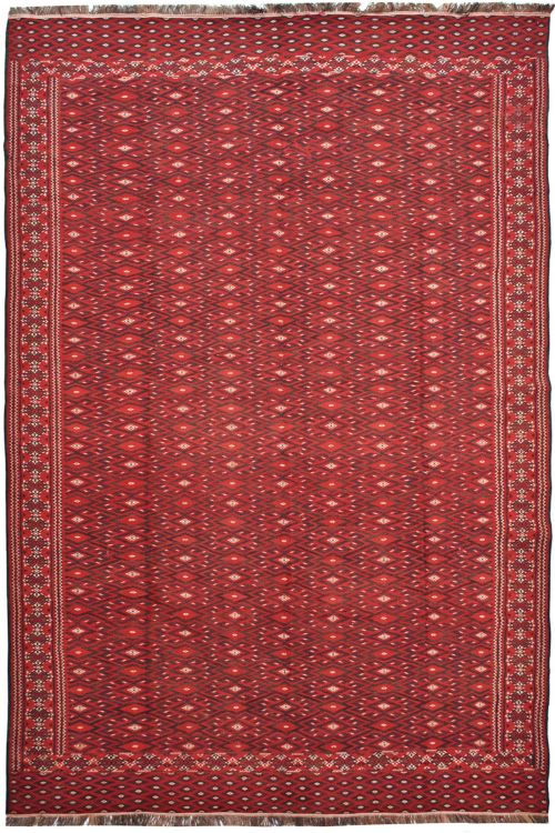 Rust Goz Flat-Woven Kilim Carpet 