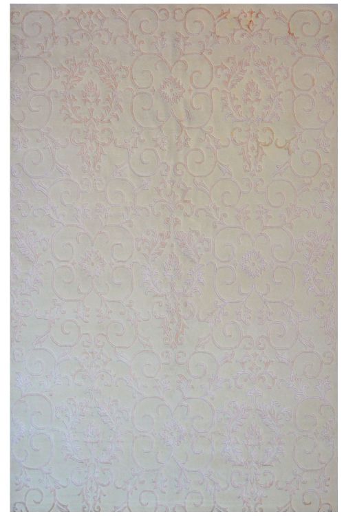 Self-embossed Ivory Wool Rug