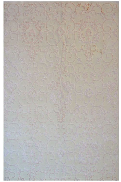 Self-embossed Ivory Wool Rug