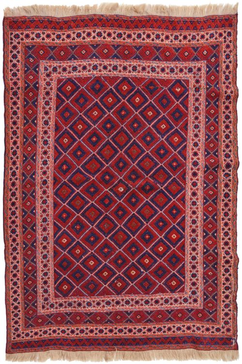 Maroon Goz Flat-Woven Kilim Rug