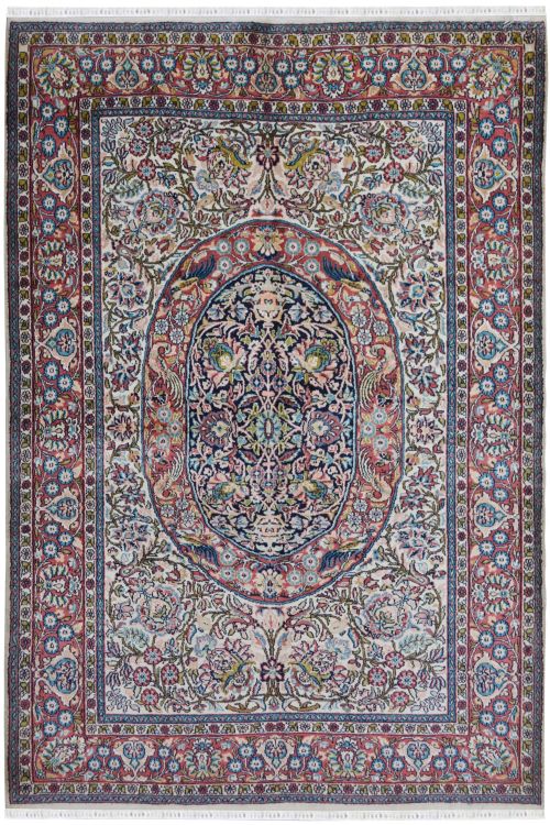 Traditional Mayur Silk on Cotton rug