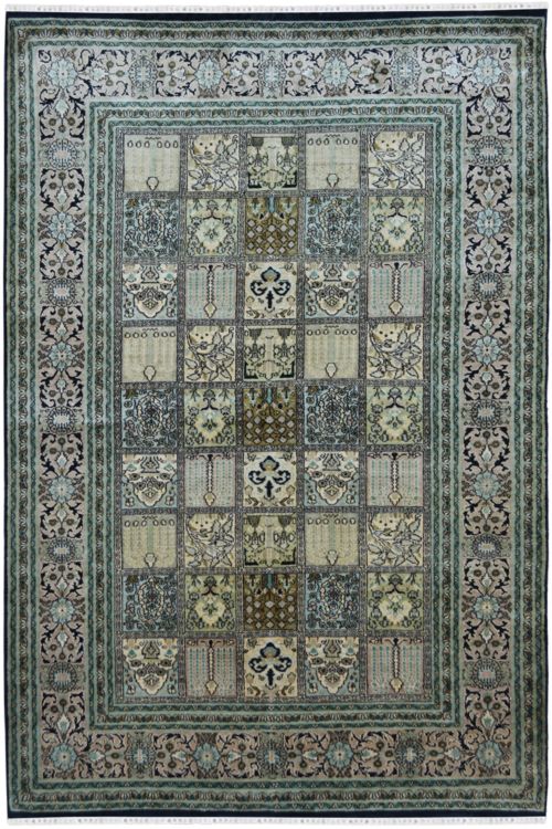 Hamadan Kashmiri Handknotted Silk Rug
