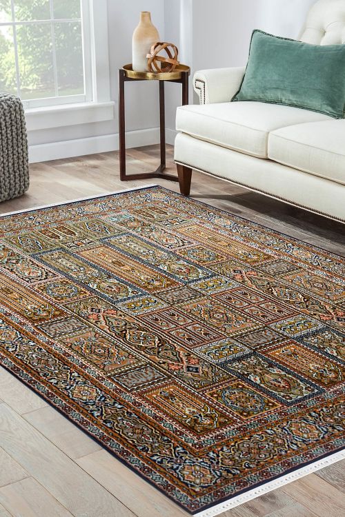 Jewel Hamadan Handknotted Silk Area Rug