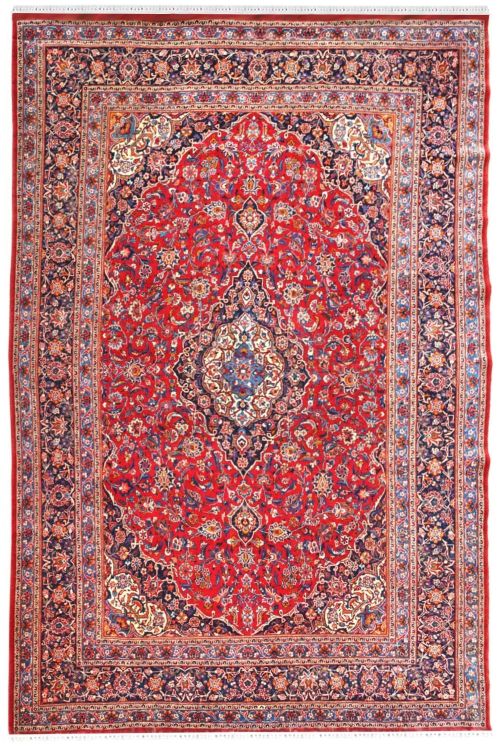 Purchase pure Laal Kashmiri Wool Handknotted Carpet