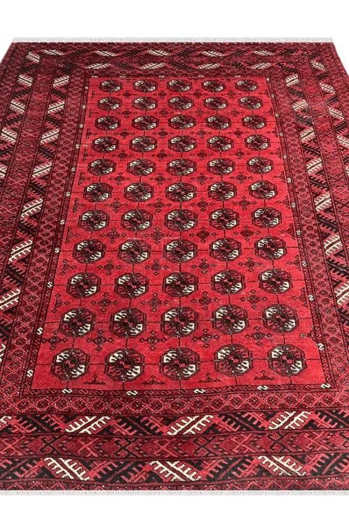 Heriz Mori Bukhara Handknotted Afghan Carpet