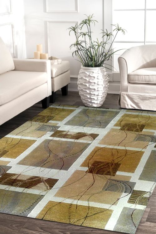 Boxed Patchwork Modern Hand-tufted Rug