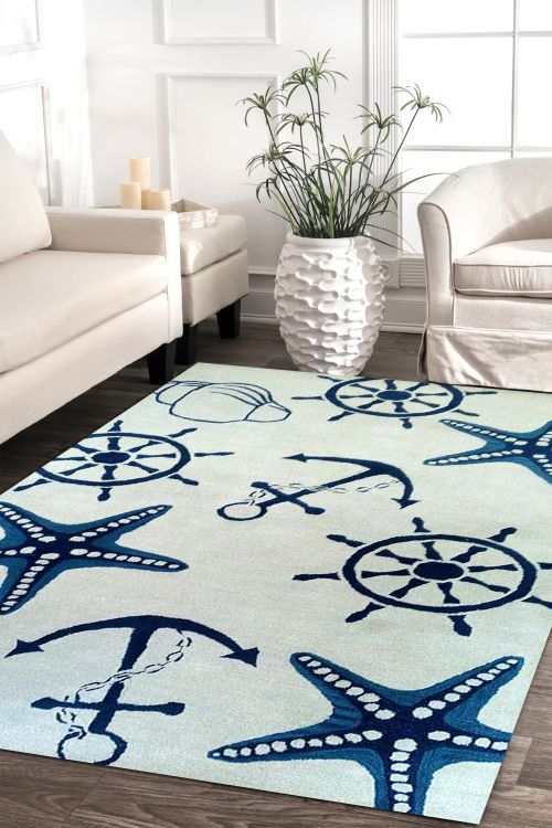 Nautical Star Beautiful Modern handtufted Wool Rug