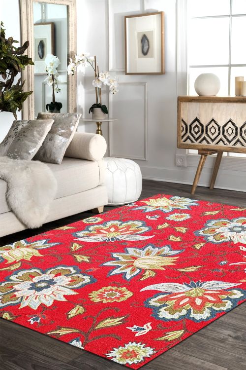 Floral Cherry Hand-Tufted Wool Rug