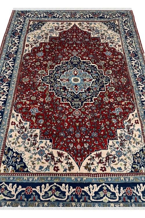 Kashmiri Rouge Center Medallion Handmade Rug