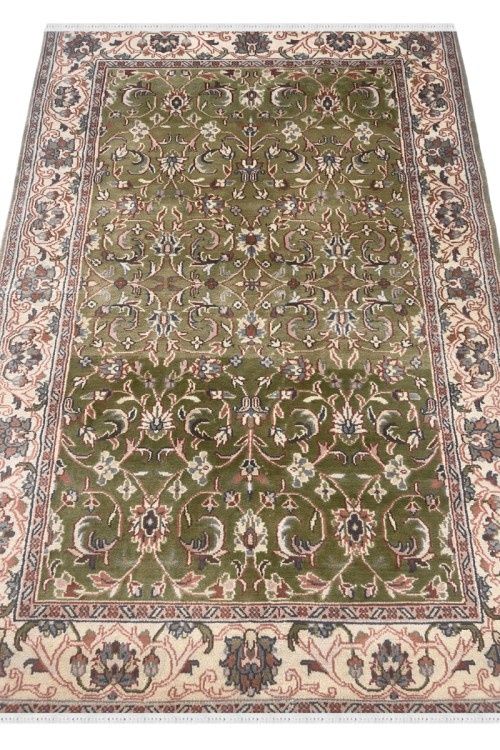 Mehndi Green Kashan Handmade rug