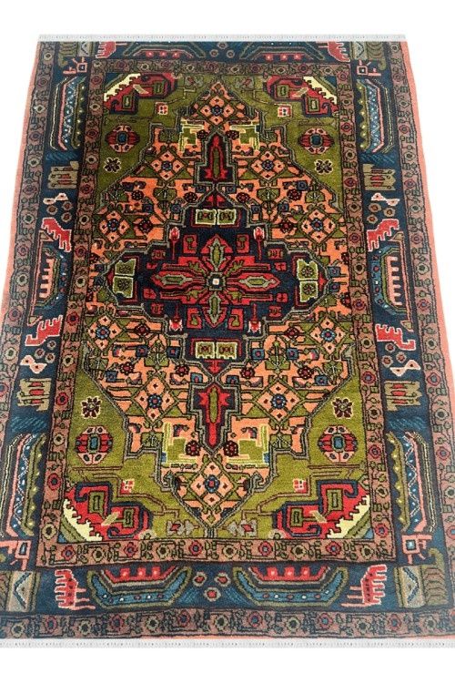 Multi-color Caucasian Afghan Handkotted Carpet