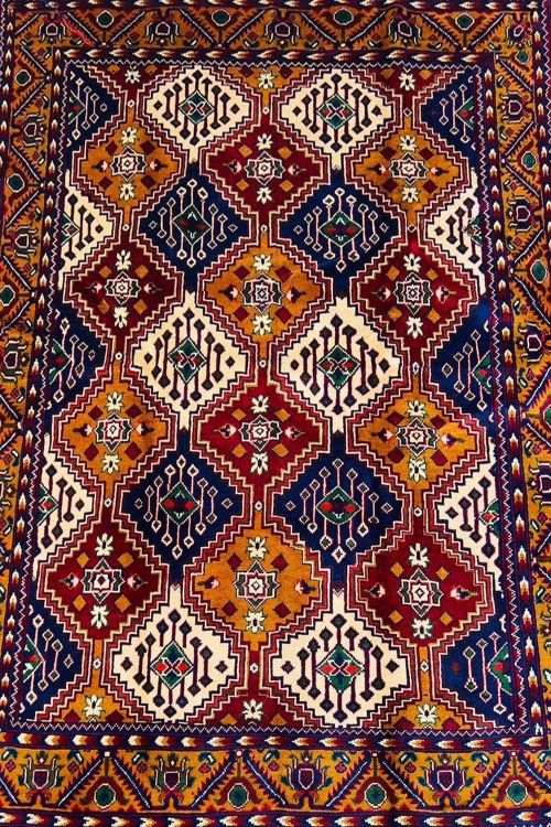 Multi-Color Diamond Chindi Handmade Afghani Rug