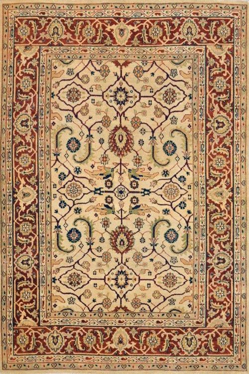 Handknotted Cream Nain Transitional Rug