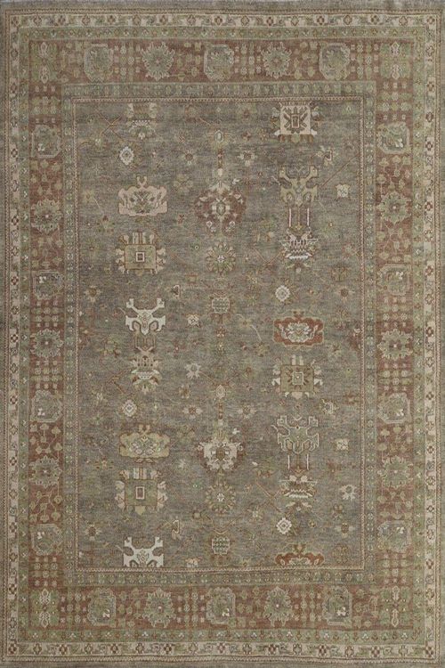 Shades of Brown Oushak Pattern Rug